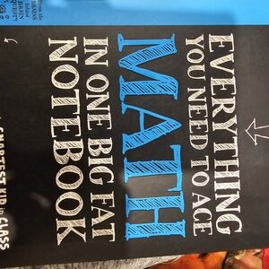 Math Notebook with Blue and White Text